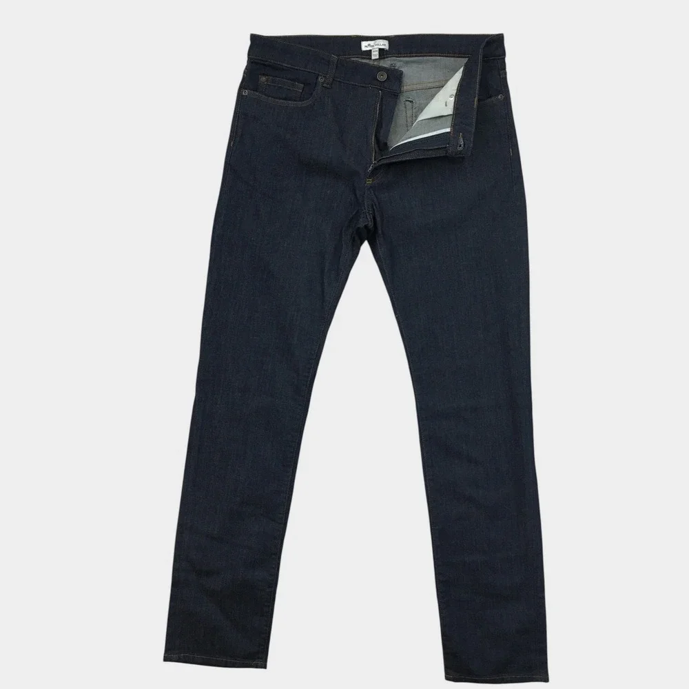 Peter Millar Mens Dark Wash Blue Denim Straight Leg Jeans 35x34